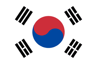 韩国国旗 - 太极图案与四卦